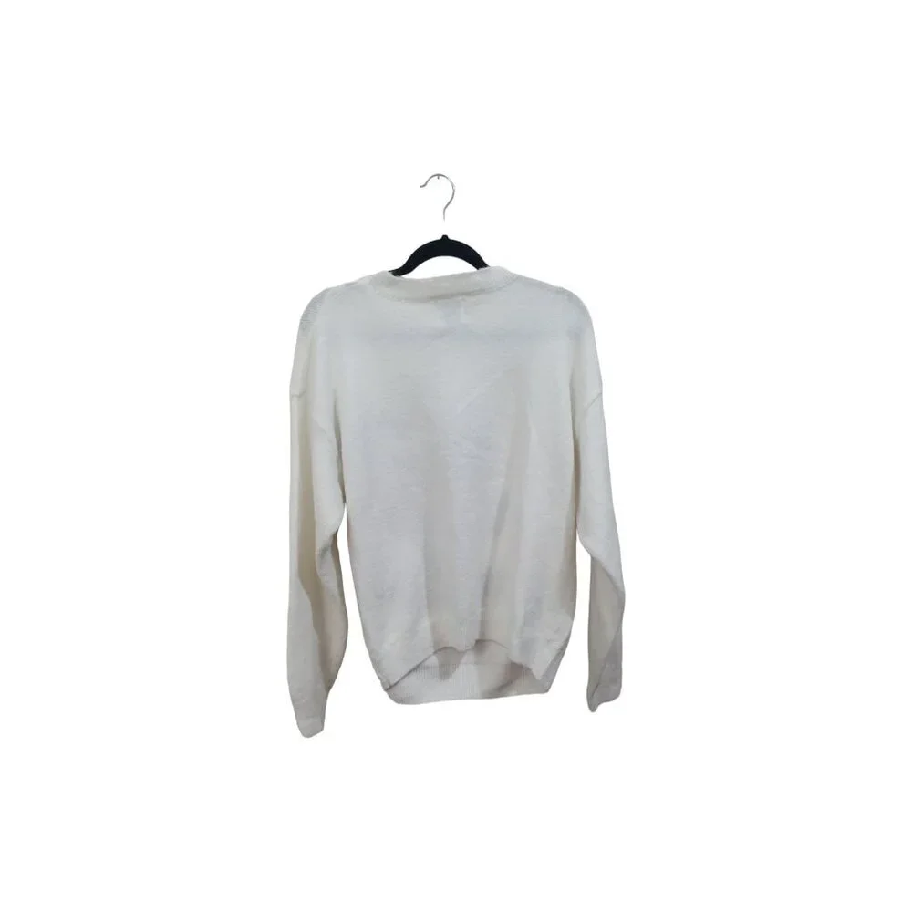 Disney Mickey Mouse Acrylic Sweater Women's Size L White long sleeves - Picture 4 of 8